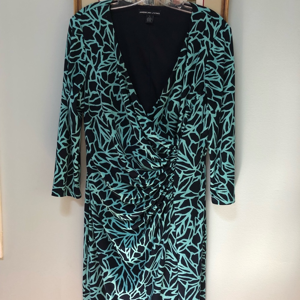 Blue wrap dress